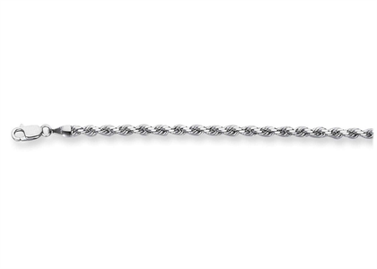 Rhodium Plated 2.50 mm Rope Chain